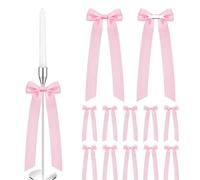 XFSRG 12 Piezas Lazos de Cinta de Satén Decorativos para Boda y Fiesta Lazos de Decoración de Temporada para Navidad y Eventos Especiales (Rosa)