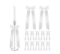 XFSRG 12 Piezas Lazos de Cinta de Satén Decorativos para Boda y Fiesta Lazos de Decoración de Temporada para Navidad y Eventos Especiales (Blanco)