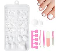 XFSRG 120 Piezas Uñas Falsas Postizadas de Pies 11 Tamaños Artificiales de Cubierta Completa Uñas Falsas de Los Pies con 5 Accesorios Manicura para Mujeres y Niñas Decoración Uñas DIY (06)