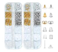 XFSRG 1200 Piezas Cierres de Silicona para Pendientes Tapones Traseros Tuercas con Silicona 12 Tipos Repuestos de Cierres Pendientes Seguros Comodos Cierres Pendientes para Mujer