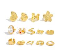 XFSRG 14 Piezas Anillos Mujer Ajustable Vintage Conjunto de Anillos Apilables Anillo Joyas Bohemias Adecuados para el Uso Diario Cenas y Reuniones