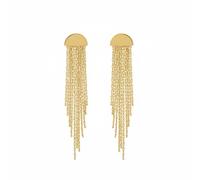 XFSRG 14K Pendientes Flecos Largos Mujer Chapado Oro Piercing Oreja Pendientes con Borla Geometricos Elegante Joyeria Accesorios para Fiesta Boda Diario