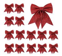 XFSRG 15 Piezas Lazos Navidad Lazos Navideños Decoración Árbol Navidad Lazo Rojos de Navidads Manualidades Colgante Christmas Lazo Llamativo Navideño Decoración Hogar Regalo Bodas Navidads (Rojo)