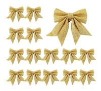 XFSRG 15 Piezas Lazos Navidad Lazos Navideños Decoración Árbol Navidad Lazo Rojos de Navidads Manualidades Colgante Christmas Lazo Llamativo Navideño Decoración Hogar Regalo Bodas Navidads (Oro)