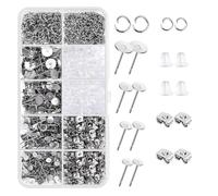 XFSRG 1800 Piezas Kit para Hacer Pendientes Aretes para Manualidades con Tuercas de Pendientes de Mariposa y Cierres de Silicona para DIY Accesorios de Joyería (Set 2)