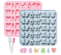 XFSRG 2 paquetes de moldes silicona Caramelo y bandejas de cubitos hielo para Decoración Tartas Moldes Silicona Chocolate y Caramelos Moldes para Fondant