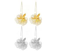 XFSRG 2 Pares Pendientes de Flores Colgantes de Flor Hueca en Relieve