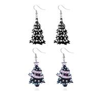XFSRG 2 Pares Pendientes Mujer Halloween Calabaza Fantasmas y Árboles de Bruja Diseño Creativo Moda Fiesta (Negro)