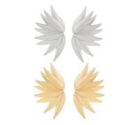 XFSRG 2 Pares Pendientes Mujer Hojas Exageradas Textura Arrugada Pendientes Elegante Accesorios para Vacaciones en la Playa