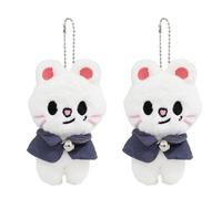 XFSRG 2 pcs Llavero Animales Para Mujer Niños, Viajes, Claves y Regalos Especiales Colgante Decorativo para Mochila, Bolso, Maleta, Regalo Ideal en Pareja (Gato Blanco)