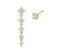 XFSRG 2 PCS Pendientes Colgantes Mujer de Gota Largos con Circonita Brillantes Pendientes Boda Mujer Elegantes para Fiesta Ceremonia Uso Diario (Dorado)