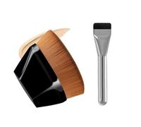 XFSRG 2 Piezas Brocha de Maquillaje Fluido Brochas para Base Impecables Magic Foundation Brush con Caja para Bases Cremosas en Polvo o Líquidas(Blanco + Negro)
