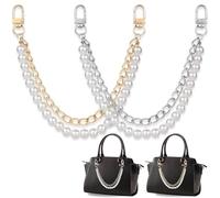 XFSRG 2 Piezas Cadena Bolso Chaîne de Sac à Main Mélange Élégant Perles et Métal Doré Crochet Amovible Design Chic Durable Bandoulières Accessoires Mode