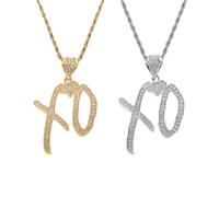 XFSRG 2 Piezas Cadena Plata Mujer con Colgante XO Collar Personalizado de Moda para Ideal Todas las Ocasiones