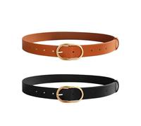 XFSRG 2 Piezas Cinturon Mujer Cinturón Dorado con Hebilla Cinturón Ajustable Adecuado para Vaqueros Vestidos Fajin(E)