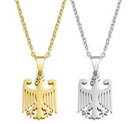 XFSRG 2 Piezas Collar de Aguila Alemana para Hommes Collar con Colgante de Aguila Federal de Acero Inoxidable 304 Hypoallergénique Joyería Patriótica Regalo para Adolescentes Niños Hermano