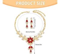 XFSRG 2 Piezas Conjunto Joyas Mujer Collar Pendientes Floral Cristal Brillante Elegante Adorno Nupcial Celebración Gargantilla Lujo
