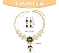 XFSRG 2 Piezas Conjunto Joyas Mujer Collar Pendientes Floral Cristal Brillante Elegante Adorno Nupcial Celebración Gargantilla Lujo
