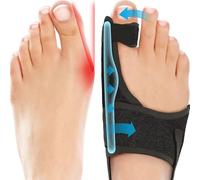 XFSRG 2 Piezas Corrector de Juanete para Mujeres y Hombres Profesional Ajustable Enderezador de Dedo Gordo Alivia el Dolor y Protege (Negro)