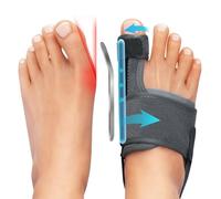 XFSRG 2 Piezas Corrector de Juanete para Mujeres y Hombres Profesional Ajustable Enderezador de Dedo Gordo Alivia el Dolor y Protege (Grey)