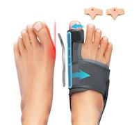 XFSRG 2 Piezas Corrector de Juanetes con 2 Separador Dedos Kit Día Noche Alivia el Dolor y Protege Ajustable para Bunion and Overlapping Toes