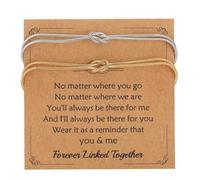 XFSRG 2 Piezas Doble Capa con Nudo Pulsera Mujer con Tarjeta Pulseras Elegante Ajustable Pulsera para Parejas Mejores Amigas