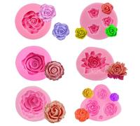 XFSRG 2 Piezas Fondant Molde Silicona de Flores, 3D Moldes Silicona manualidades in Rosas Repostería Creativos Para Decoración De Pasteles Moldes Resina Epoxi Para Manualidades