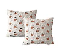 XFSRG 2 Piezas Fundas Cojines Halloween 45x45 cm Fantasma de Calabaza Otoñal Decoración Sofá para Horribles y Fiestas Temáticas