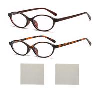 XFSRG 2 Piezas Gafas Luz Azul Mujer Hombre Gafas Ovaladas Cat Eye sin Graduación con Filtro Antifatiga Montura Ultraligera para Móvil Ordenador y TV