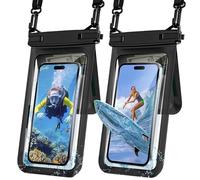 XFSRG 2 Piezas IPX8 Funda Impermeable Móvil Tacto Sensible Bolsa Estanca Cuerda Desmontable y Ajustable para iPhone Samsung Huawei hasta 7,5 Pouces (Negro)