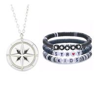 XFSRG 2 Piezas Joyas de Mujer Modelo para Parejas Estrella de Seis Puntas Joyeria Collar de Circonita Pulsera de Fimo Apto para Hombres y Mujeres