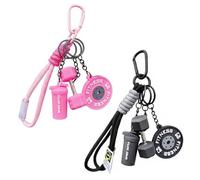XFSRG 2 Piezas Llavero Fitness con Pesas y Mancuernas Colgante Deportivo Accesorios Gym Llavero Fitness Decoracion Deporte para Mujeres Hombres