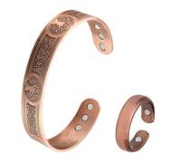 XFSRG 2 Piezas Magnética Pulsera Anillo Set de Artritis Retro Ajustables Moda Joyería Regalos para Hombres y Mujeres