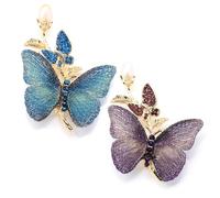 XFSRG 2 Piezas Mariposa Broches Mujer Elegante Vintage Broches de Joyería Decorativos para Vestidos Chaquetas Bufandas