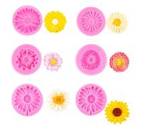 XFSRG 2 Piezas Moldes de silicona con diseño de flores crisantemo, fondant, margaritas, chocolate, caramelos, para decorar tartas, chocolates, dulces hechos a mano