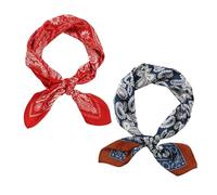 XFSRG 2 Piezas Mujer Bufanda Seda Pañuelos Versátiles como Pañuelo Bandana o Chal Elegantes para Todas las Estaciones(Rojo y Azul)