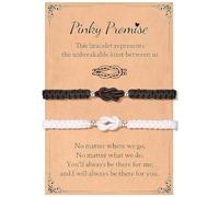 XFSRG 2 Piezas Pulsera Mujer Ajustable Trenzada Joyas de Pulseras Mujer Amistad Cordón Macramé Brazalete Femenino Bisutería Accesorios(Blanco y Negro-1)