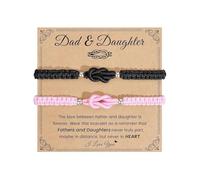 XFSRG 2 Piezas Pulseras para Parejas Pulseras de Cuerda Kabbalah Trenzado Ajustables a Mano Pulsera de la Suerte Regalo para Madre Hija Hijo y Familia