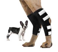 XFSRG 2 Piezas Rodillera para Perro Pata Trasera Envoltura Canina de Corvejón Proporciona Soporte Articular con Correas Reflectantes para la Curación de Heridas y Esguinces(Negro/XL)
