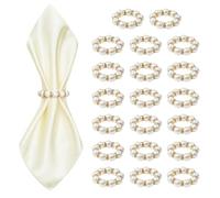 XFSRG 20 Piezas Anillos para Servilletas Servilleteros Plateados con Perlas Decoración de Mesa Vintage para Mesa en Bodas Fiestas Navidad y Cumpleaños