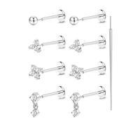 XFSRG 20G Pendientes Niña Hipoalergénicos Set 9 Pares Acero Inoxidable con Zirconias Luminosas Oro Duradero Ideal para Amigas o Parejas