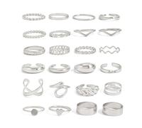 XFSRG 24 Piezas Anillos Mujer Diseño Geométrico Conjunto de Anillos Vintage Elegante Anillo Ajustable Regalos de Cumpleaños y Aniversario