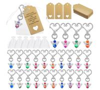 XFSRG 25 Piezas Llavero Ángel la Suerte Colgante con Etiquetas Kraft y Bolsas de Organza Regalo para Invitados Bodas Bautizos(Etiqueta blanco)