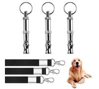XFSRG 3 Juegos de Silbato para Perros,Frecuencias Ajustables,Profesional Mascotas con Cordón y Llavero para Entrenamiento y Control de Ladridos