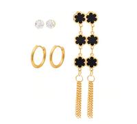 XFSRG 3 Pares Pendientes Colgantes Para Mujer Niñas Grandes Redondos Geométricos Metal Conjunto Colgante Pendientes de Moda