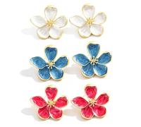 XFSRG 3 Pares Pendientes de Flores para Mujer Aretes Flores de Cinco