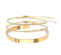 XFSRG 3 Pcs Pulseras Hombres Pulsera Acero Inoxidable para Hombres Niños Cadena Cubana Fiestas y Layering de Moda Regalos para Él Novios Marido