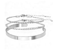 XFSRG 3 Pcs Pulseras Hombres Pulsera Acero Inoxidable para Hombres Niños Cadena Cubana Fiestas y Layering de Moda Regalos para Él Novios Marido