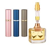XFSRG 3 Piezas Atomizador de Perfume Recargable de 5ml Colores Metálicos Elegantes para Viajes y Uso Diario Frasco de Perfume Portátil y Durable para Mujeres y Hombres(A)