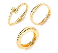 XFSRG 3 Piezas Brazalete Dorado Mujer Irregular Juego de Accesorios de Mano de Lujo Hipoalergénico No Se Decolora Moda y Versátil Regalo para Boda Fiesta Cumpleaños y Uso Diario (Oro)